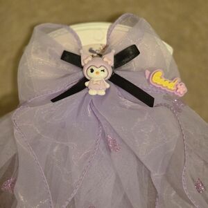 Kuromi Long Hair Bow Clip